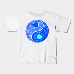 Blue Abstract Yin Yang Kids T-Shirt